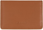 GANNI Brown Bou Card Holder