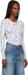 MM6 Maison Margiela White & Black Scoop Neck Bodysuit