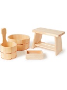 Japan Best - Hinoki Cypress Wood and Copper Bathroom Set