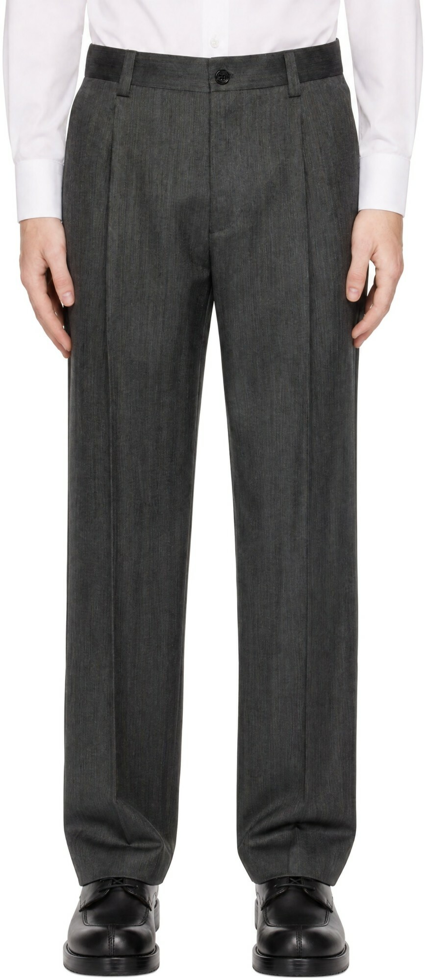 Valentino Gray Wool Trousers