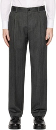 Valentino Gray Wool Trousers