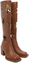 ANDREJ GRONAU SSENSE Exclusive Brown Star Cut Boots