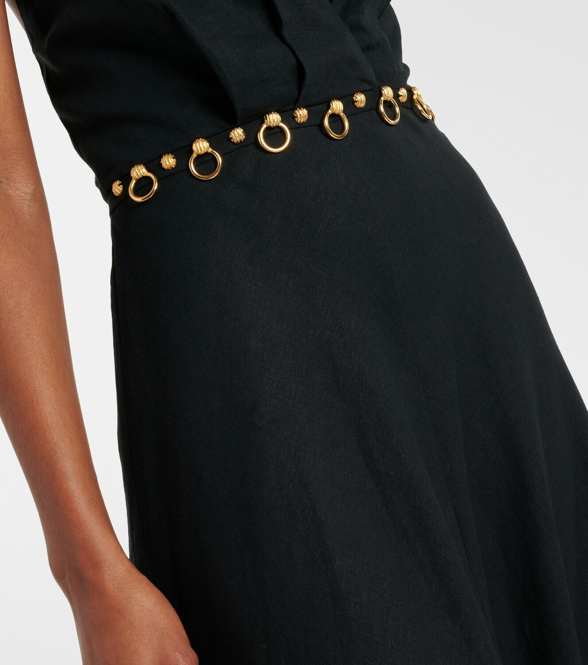 ViX Paula Hermanny Hailey halterneck linen-blend midi dress