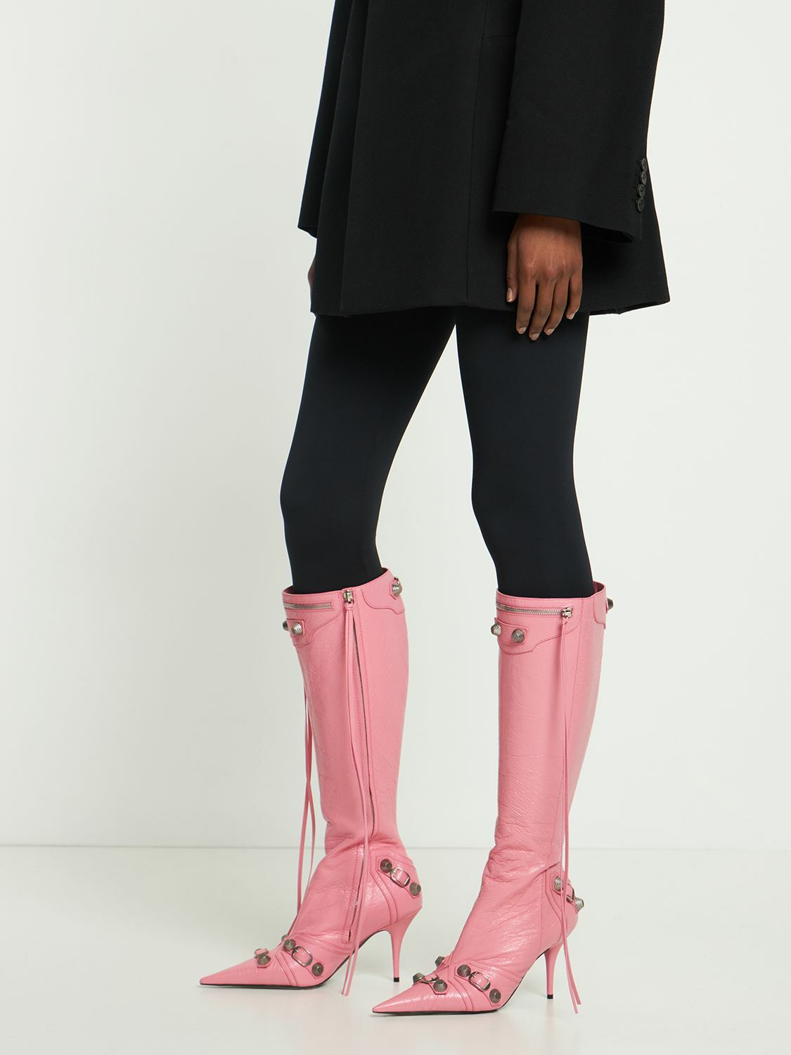 【BALENCIAGA】CAGOLE 90MM ブーツ BALENCIAGA - 90mm Cagole Leather Tall Boots Balenciaga