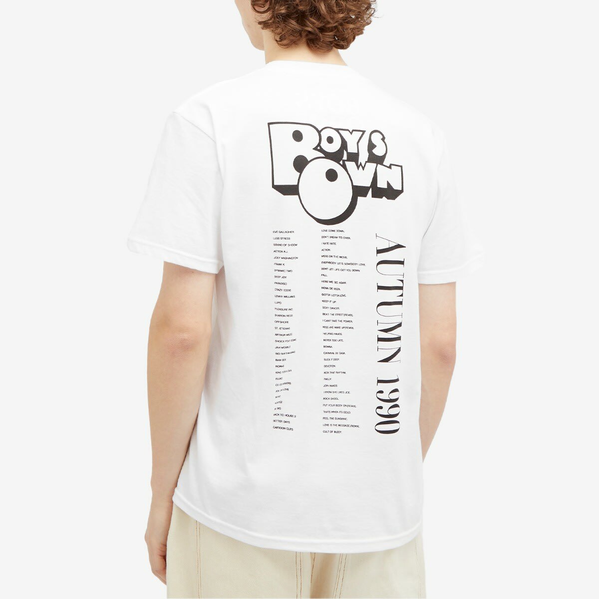 Boys Own Men's Autumn 1990 Playlist T-Shirt in White