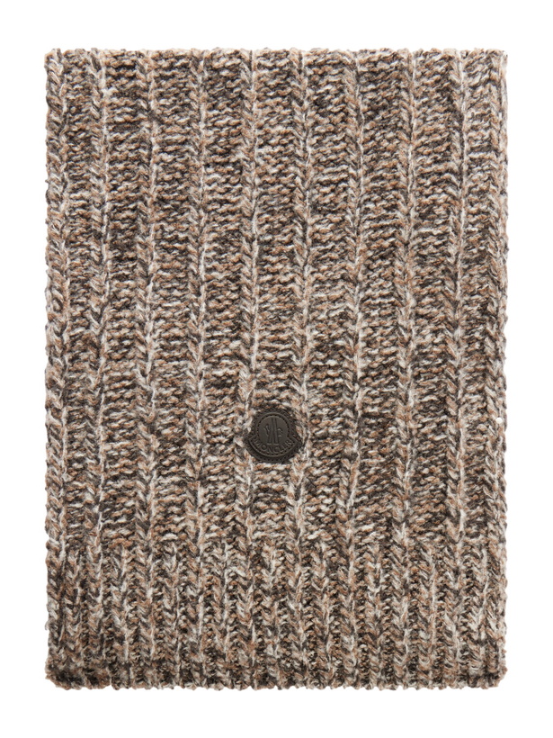 Photo: Moncler - Logo-Appliquéd Ribbed Wool-Blend Scarf - Brown