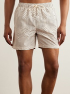Mr P. - Frank Straight-Leg Mid-Length Printed Swim Shorts - Neutrals