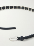 Our Legacy - Billow 1cm Silver-Tone and Leather Belt - Black