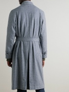 Dunhill - Belted Houndstooth Cashmere Coat - Blue