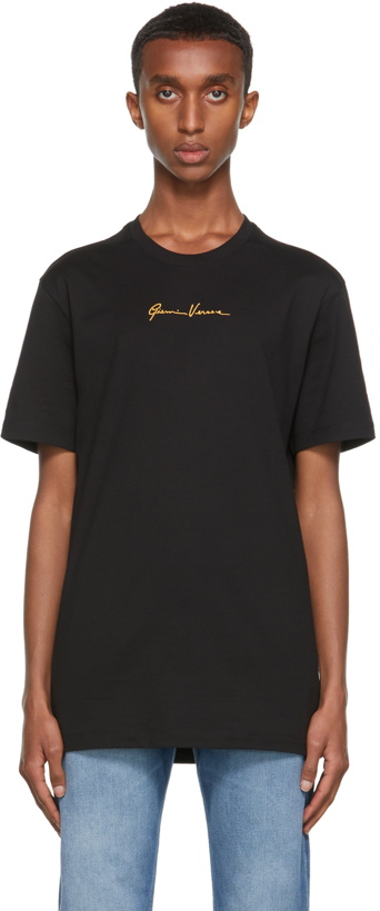 Photo: Versace Black Embroidered GV Signature T-Shirt