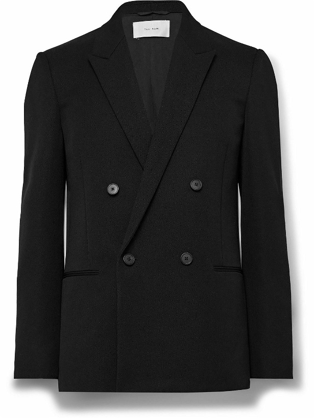 Photo: The Row - Wilson Double-Breasted Wool Suit Jacket - Black