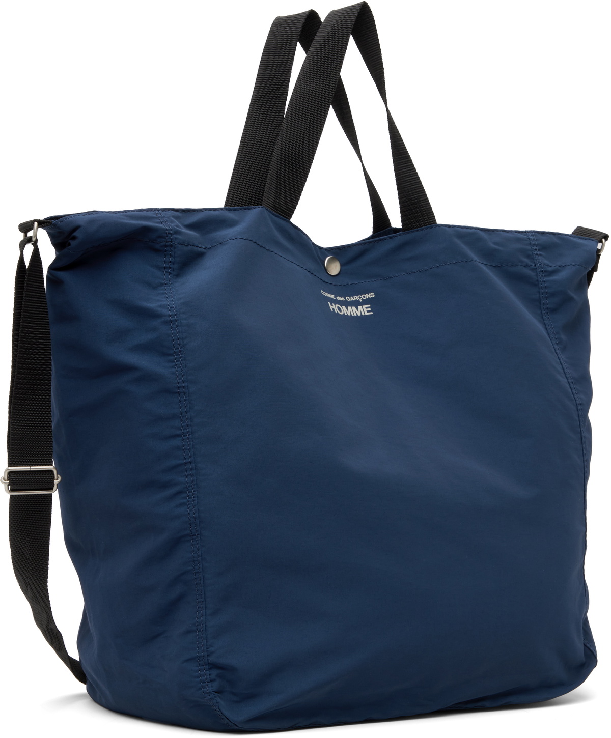 Comme des Garçons Homme Navy Cotton Nylon Grosgrain Tote
