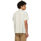Bode Off-White Twin Bird Mosaic Short Sleeve Shirt