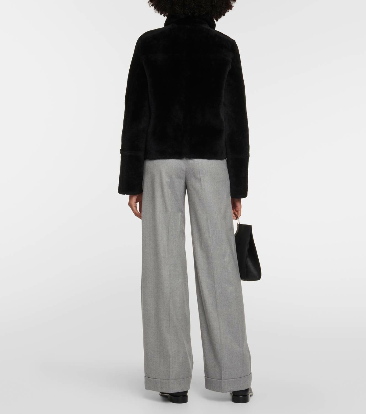 Yves Salomon Shearling-trimmed leather jacket