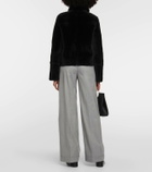 Yves Salomon Shearling-trimmed leather jacket