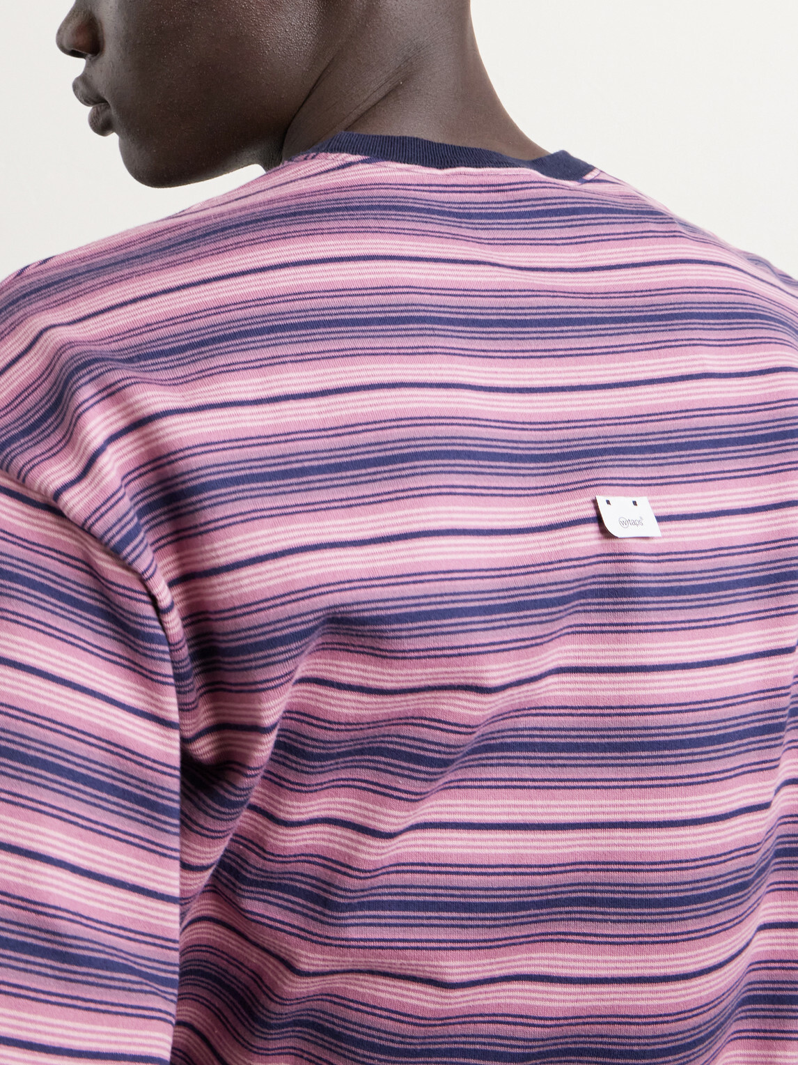 WTAPS - Logo-Appliquéd Striped Cotton-Jersey T-Shirt - Pink