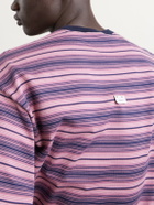 WTAPS - Logo-Appliquéd Striped Cotton-Jersey T-Shirt - Pink