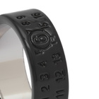MM6 Maison Margiela Men's 6 Logo Band Ring in Black/Palladio Polished