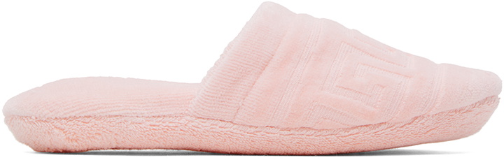 Photo: Versace Underwear Pink Greca Slippers