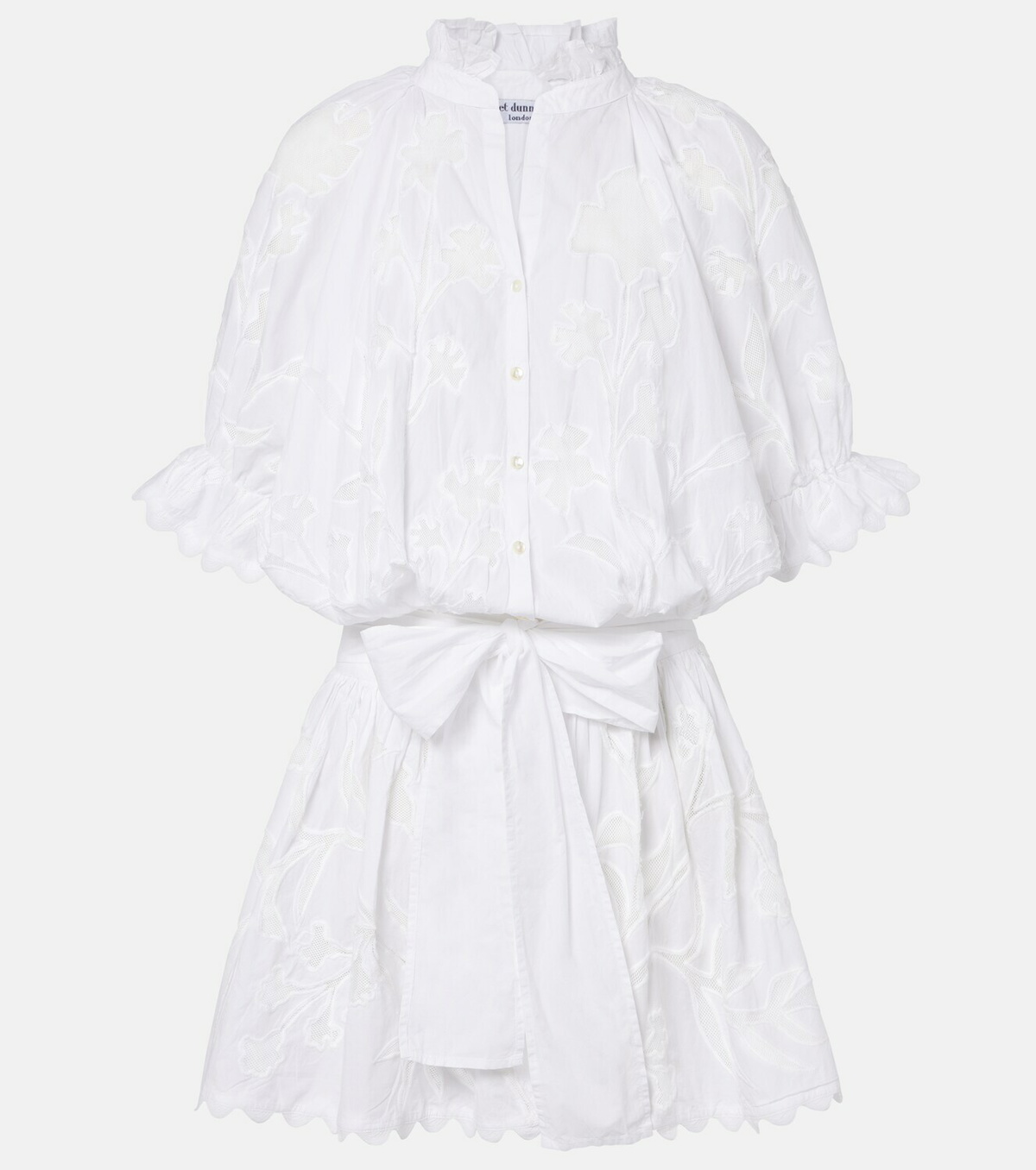 Juliet Dunn Embroidered cotton minidress