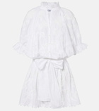 Juliet Dunn Embroidered cotton minidress