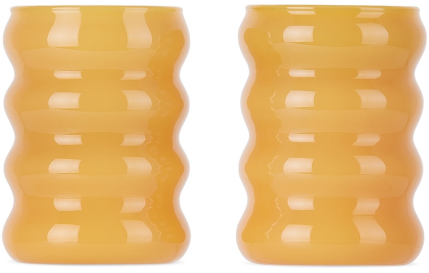 Sophie Lou Jacobsen Orange Small Opaque Ripple Cup Set