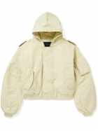 Entire Studios - W2 Cropped Padded Washed Cotton-Canvas Hooded Bomber Jacket - Yellow
