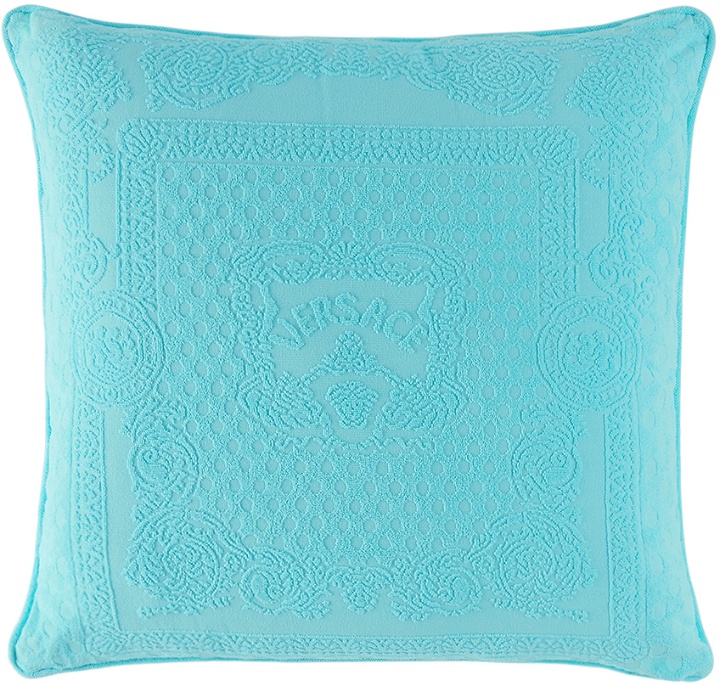 Photo: Versace Blue Seashell Baroque Double-Faced Pillow