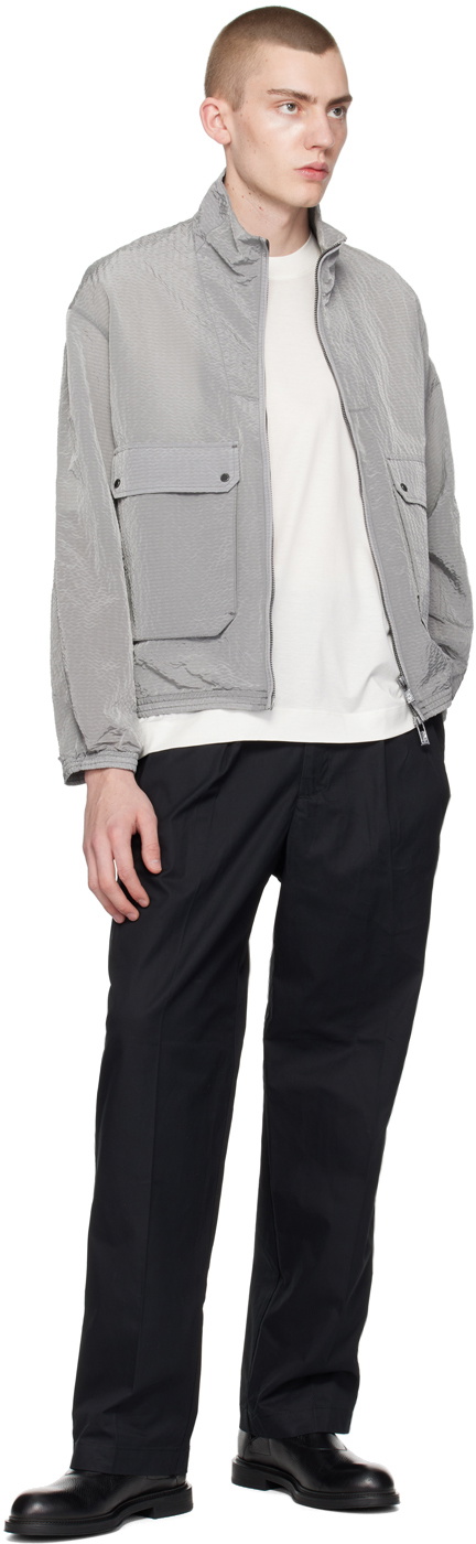 Emporio Armani Gray Textured Jacket