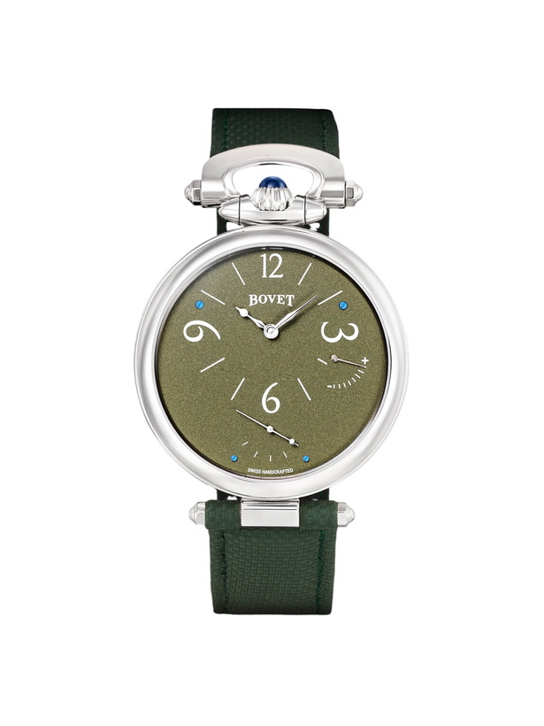 Photo: Bovet - 19Thirty 10th Anniversary Hand-Wound 42mm Stainless Steel and Leather Watch, Ref. No. NTS0118