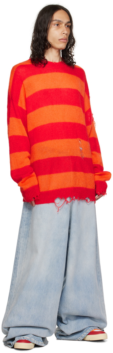 Orange 2024 distressed sweater