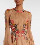 Costarellos Zilara embellished silk georgette gown