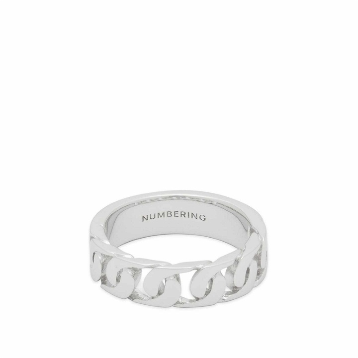 Photo: NUMBERING Men's Double Faced Chain Ring in Silver