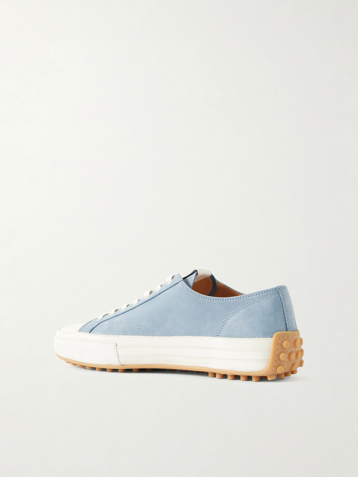 Tod's - Cassetta Leather-Trimmed Nubuck Sneakers - Blue