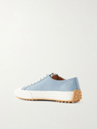 Tod's - Cassetta Leather-Trimmed Nubuck Sneakers - Blue