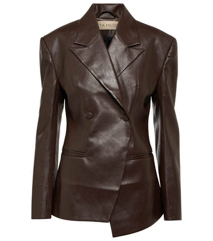 Photo: Aya Muse Mille double-breasted faux leather blazer