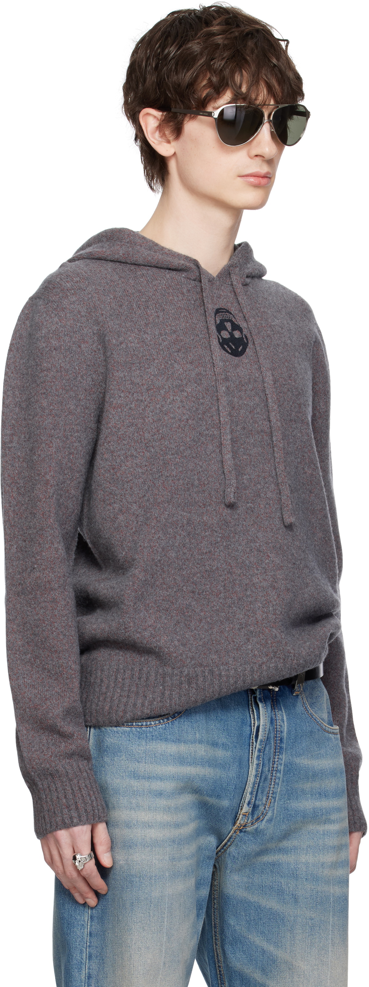 McQueen Gray Skull Hoodie