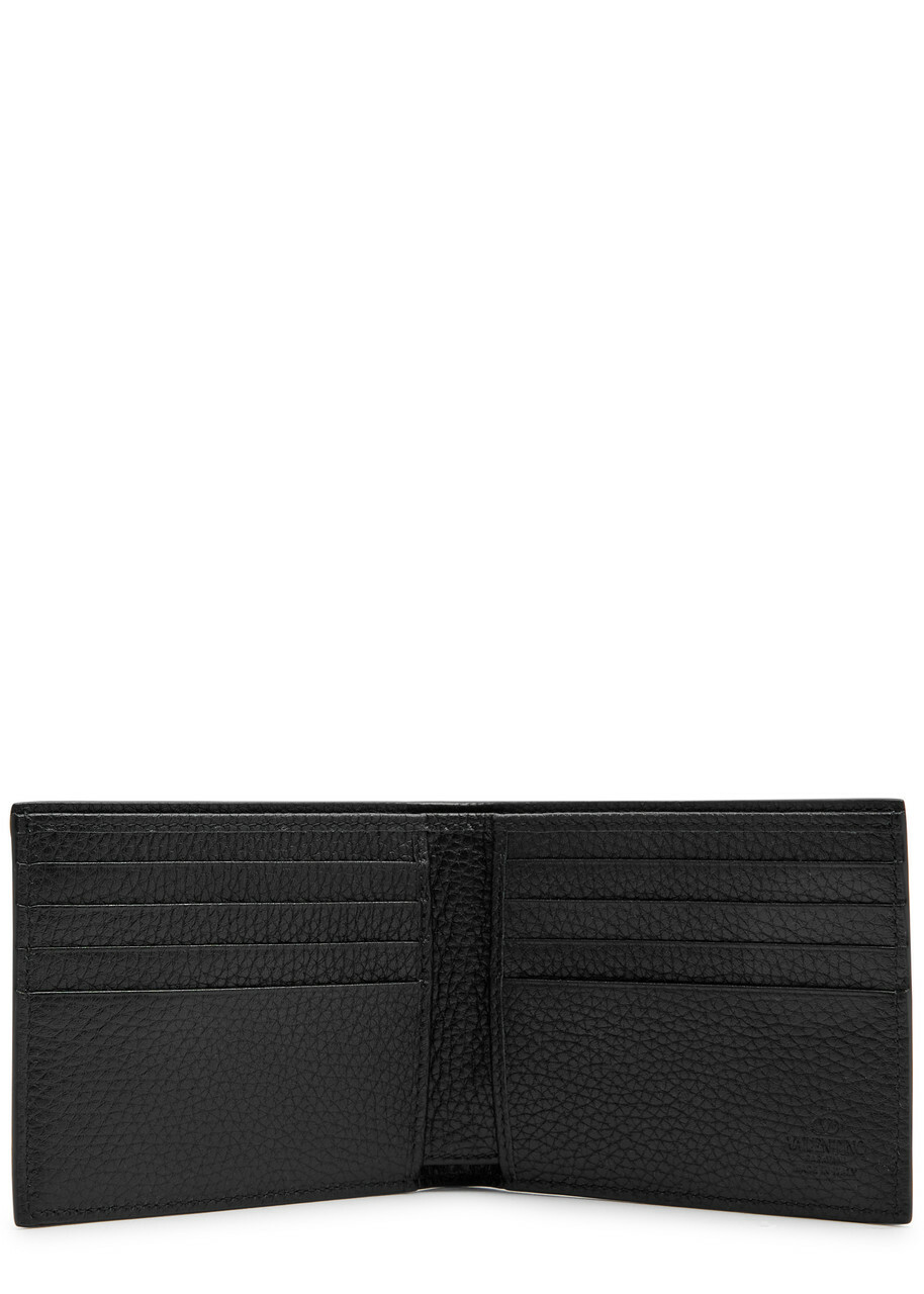 Valentino Garavani Rockstud Grained Leather Wallet - Black - One Size