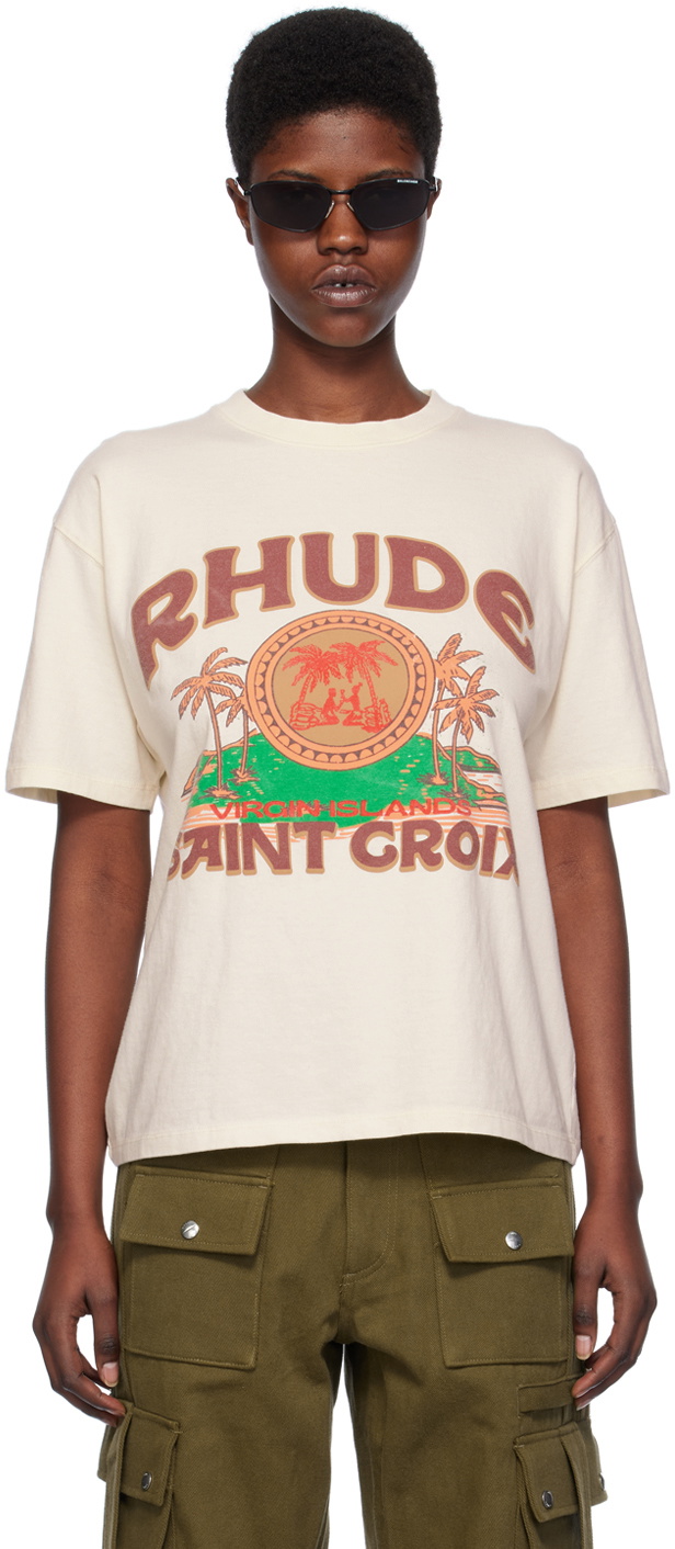 【関税込み】Rhude オフホワイト Saint-Croix Tシャツ Rhude Off-White 'Saint Croix' T-Shirt Rhude