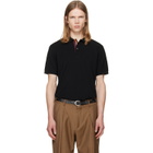 Paul Smith Black Cotton 'Artist Stripe' Placket Polo Shirt