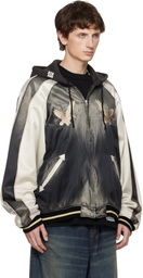 Maison MIHARA YASUHIRO Black Reversible Hoodie Layered Souvenir Jacket