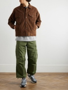 WTAPS - Straight-Leg Logo-Appliquéd Pleated Cotton-Blend Drawstring Cargo Trousers - Green