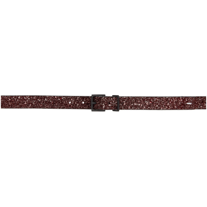 Photo: Maison Margiela Red Leather Glitter Basic Belt