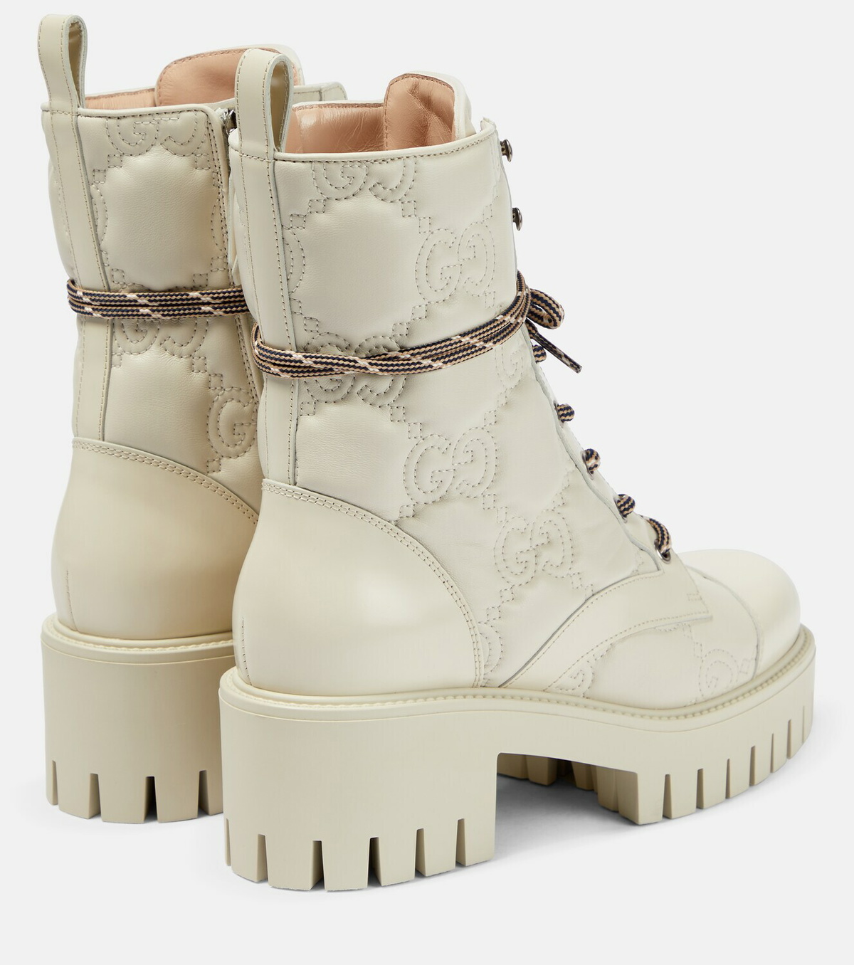 Gucci - GG quilted leather lace-up boots Gucci