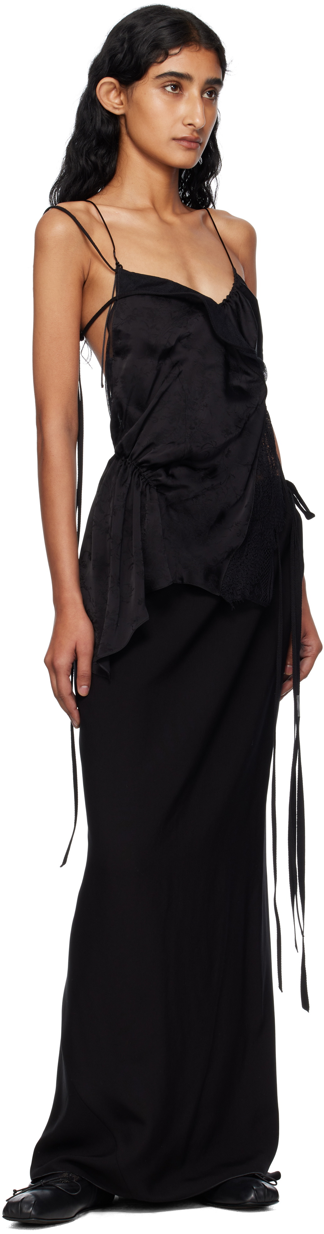 Ann Demeulemeester Black Sheila Long Bias Maxi Skirt
