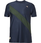 Tracksmith - Van Cortlandt Striped Stretch-Mesh T-Shirt - Navy
