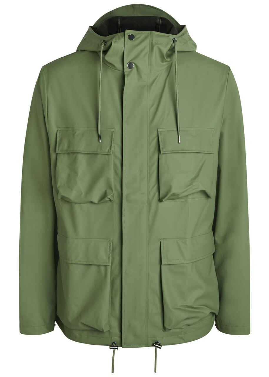 Rains Hooded Waterproof Jacket Green