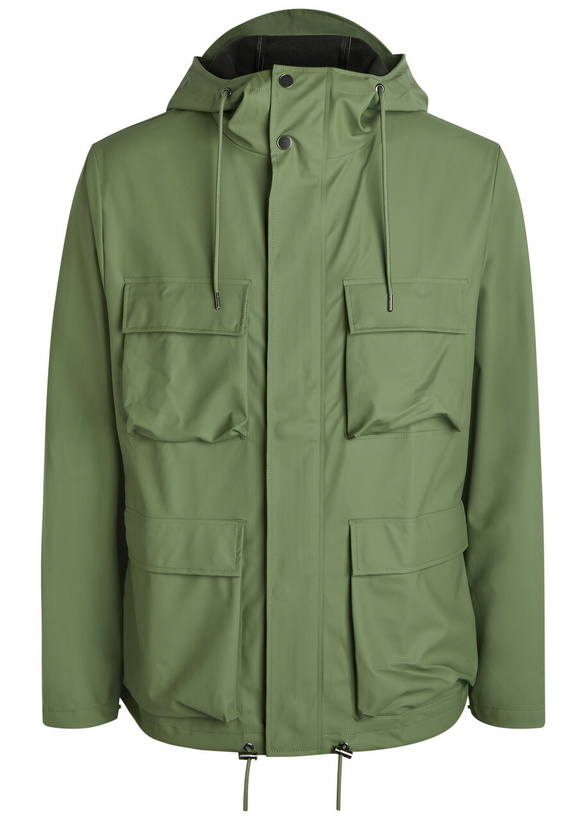 Photo: Rains Hooded Waterproof Jacket Green
