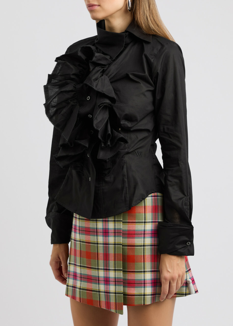 Vivienne Westwood Wizard Ruffled Cotton Shirt Black Vivienne Westwood
