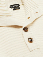 TOM FORD - Ribbed Wool and Silk-Blend Rollneck Sweater - Neutrals